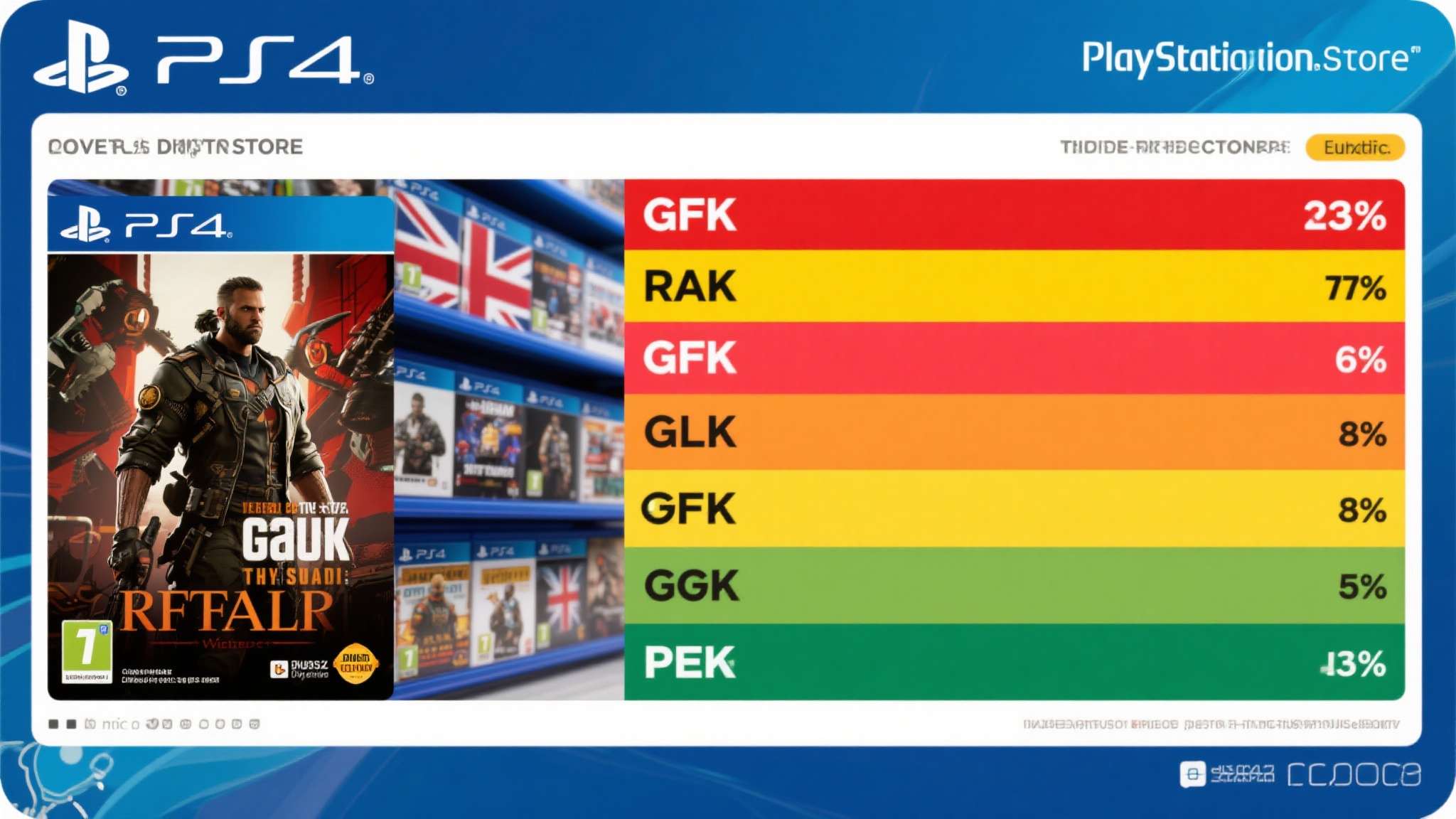 值得注意的是，英国GfK排行榜统计的是实体零售数据，并不涵盖PlayStatio